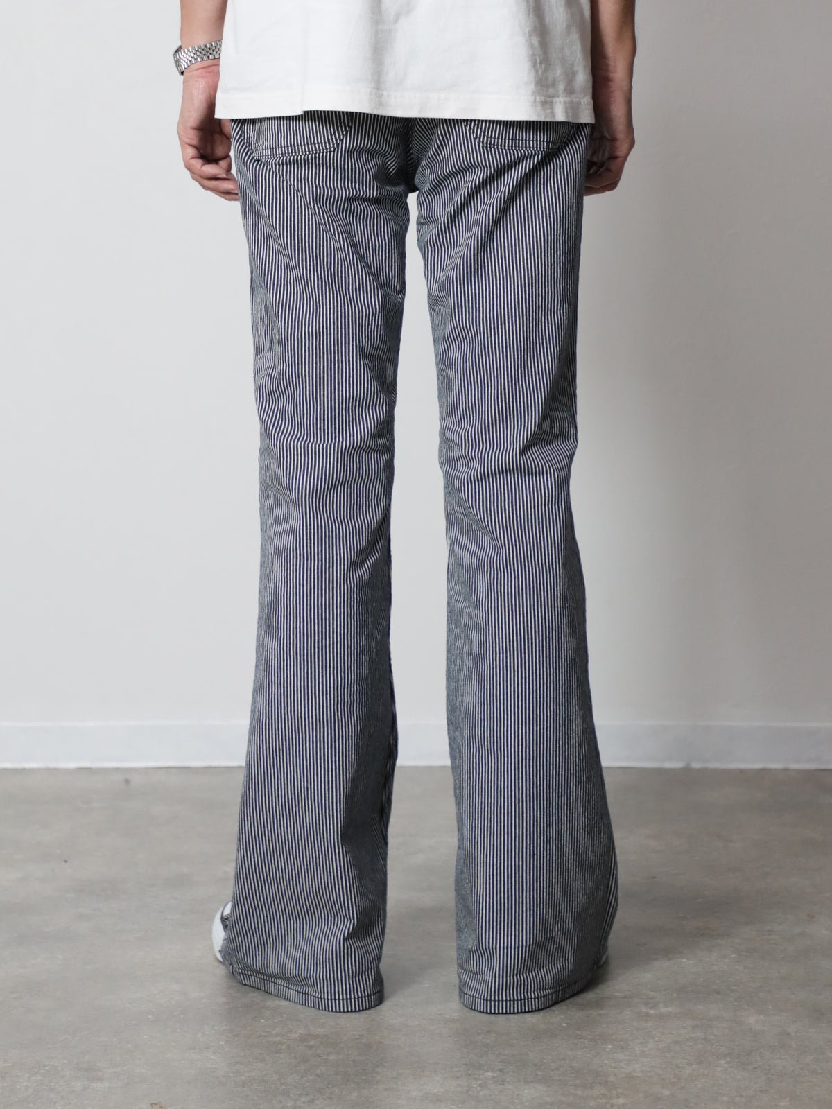 Patch Pocket Hickory Bell Bottom Jeans 1970s Revival Model One Wash Color/Unisex