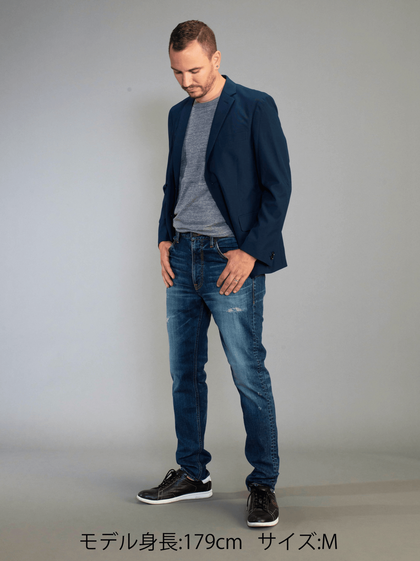 Premium Jeans Tapered Straight Distressed Color/Men's