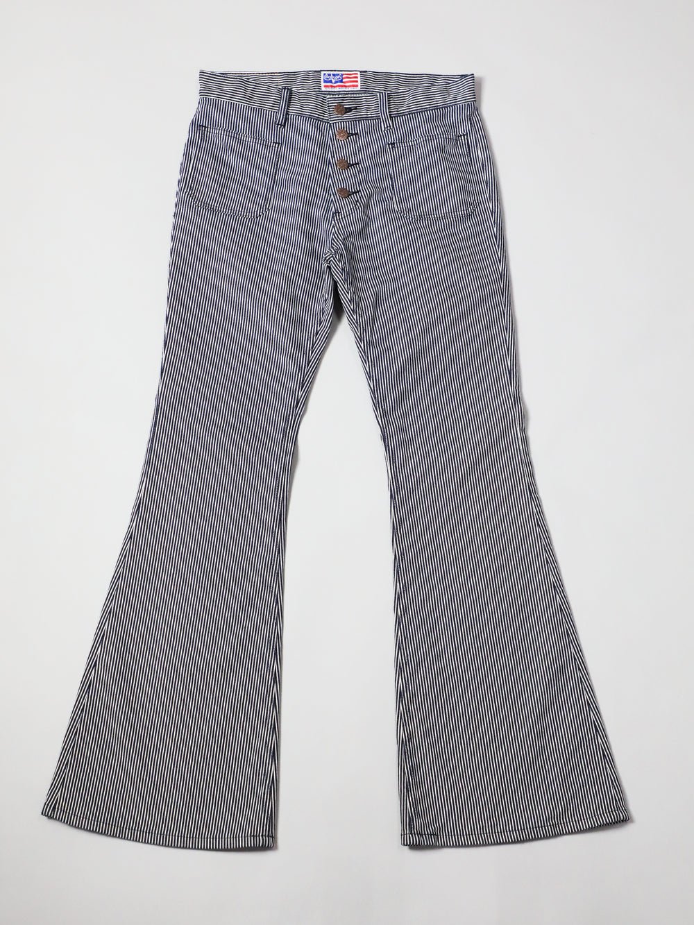 Striped bell 2024 bottom jeans