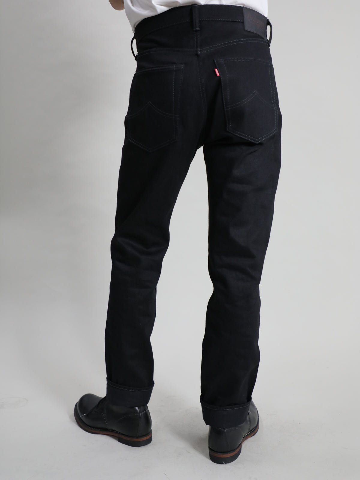 B-1969-XX-J-BK  Selvedge Black Denim Straight Jeans