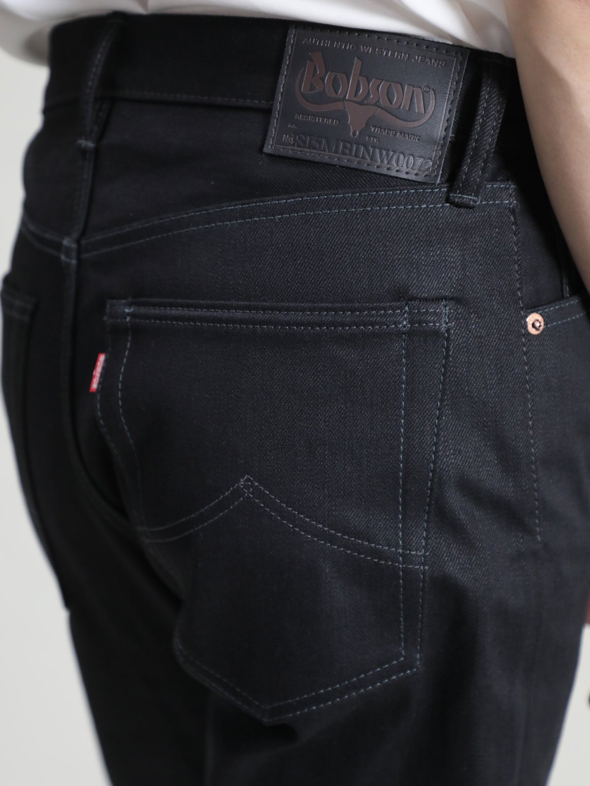 B-1969-XX-J-BK  Selvedge Black Denim Straight Jeans