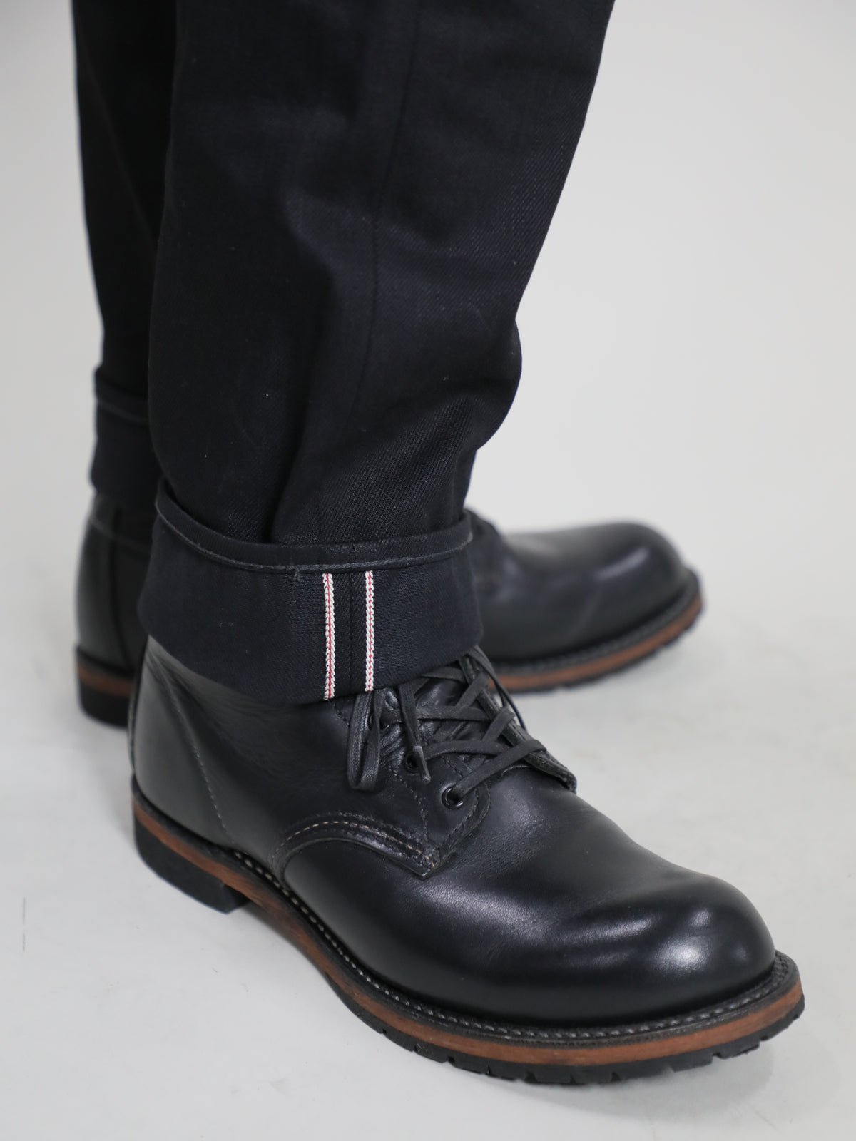 B-1969-XX-J-BK  Selvedge Black Denim Straight Jeans