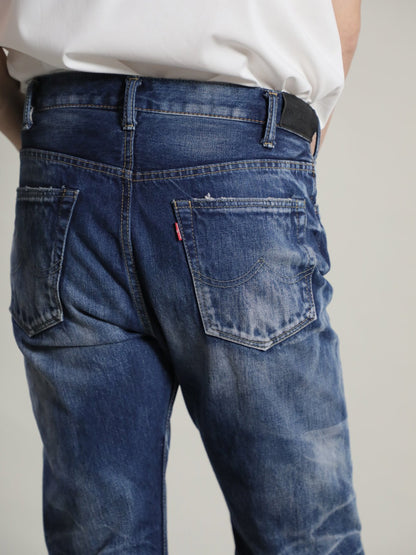 B-1969-XX-F-970 Used-Washed Flare Jeans made with Selvedge Denim from Okayama