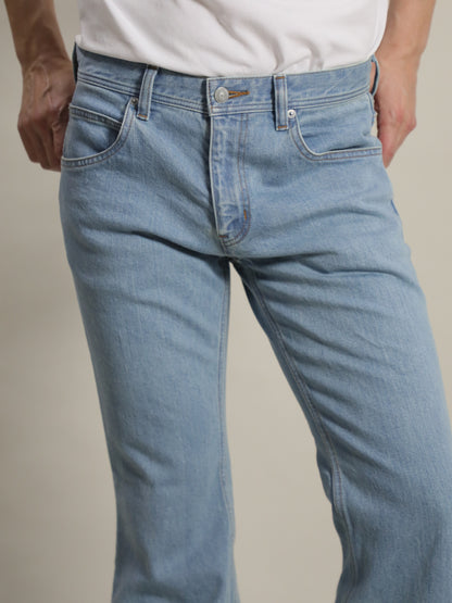 Bell-bottom jeans, retro high-bleach color, unisex, 12.5oz