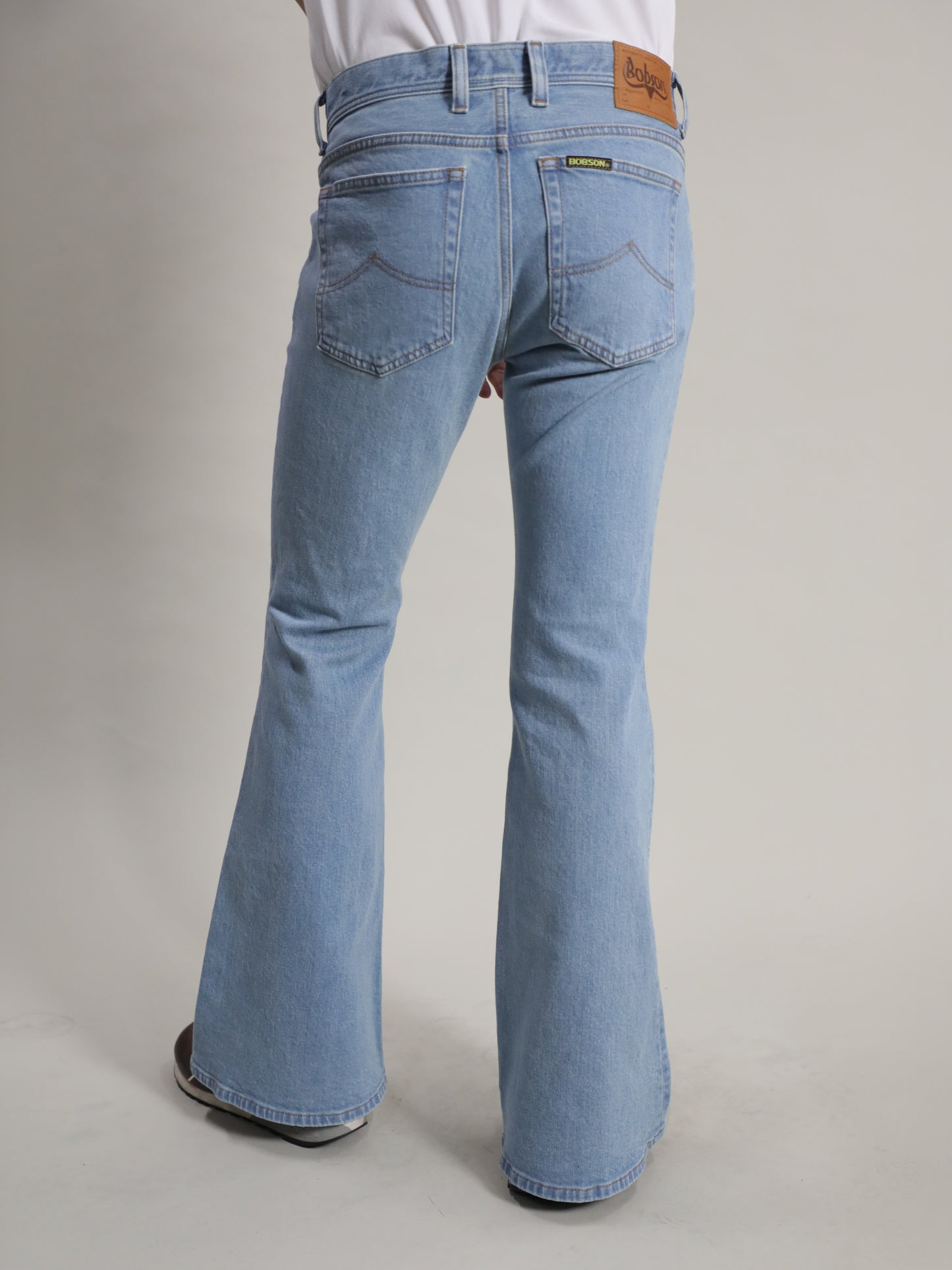 Bell-bottom jeans, retro high-bleach color, unisex, 12.5oz