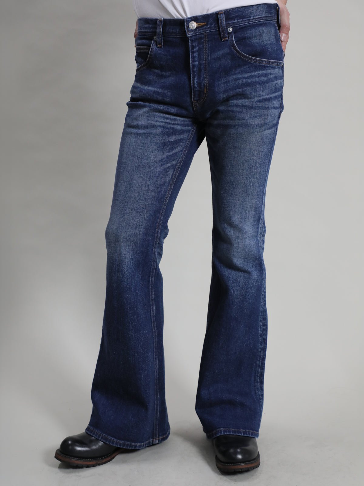 12.5oz Bell-bottom jeans, Distressed Color/unisex