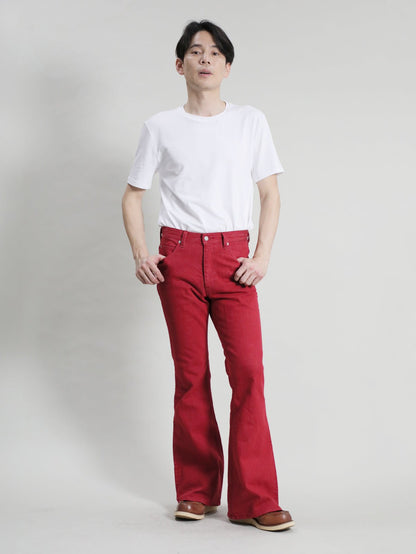 Zimbabwe Cotton Bell Bottoms Jeans Red Color Denim/men's