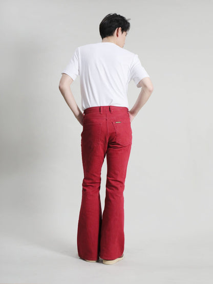 Zimbabwe Cotton Bell Bottoms Jeans Red Color Denim/men's