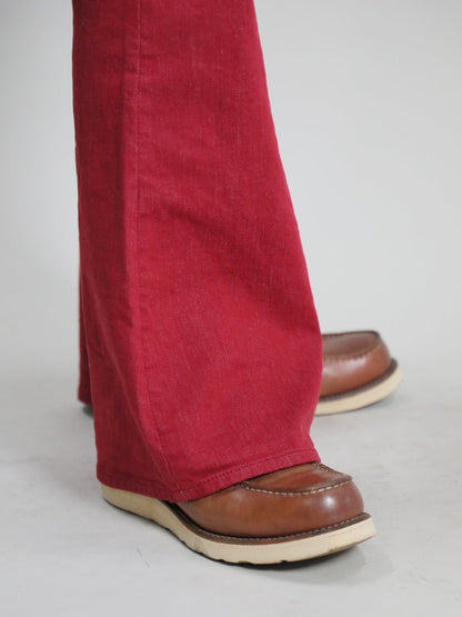 Zimbabwe Cotton Bell Bottoms Jeans Red Color Denim/men's