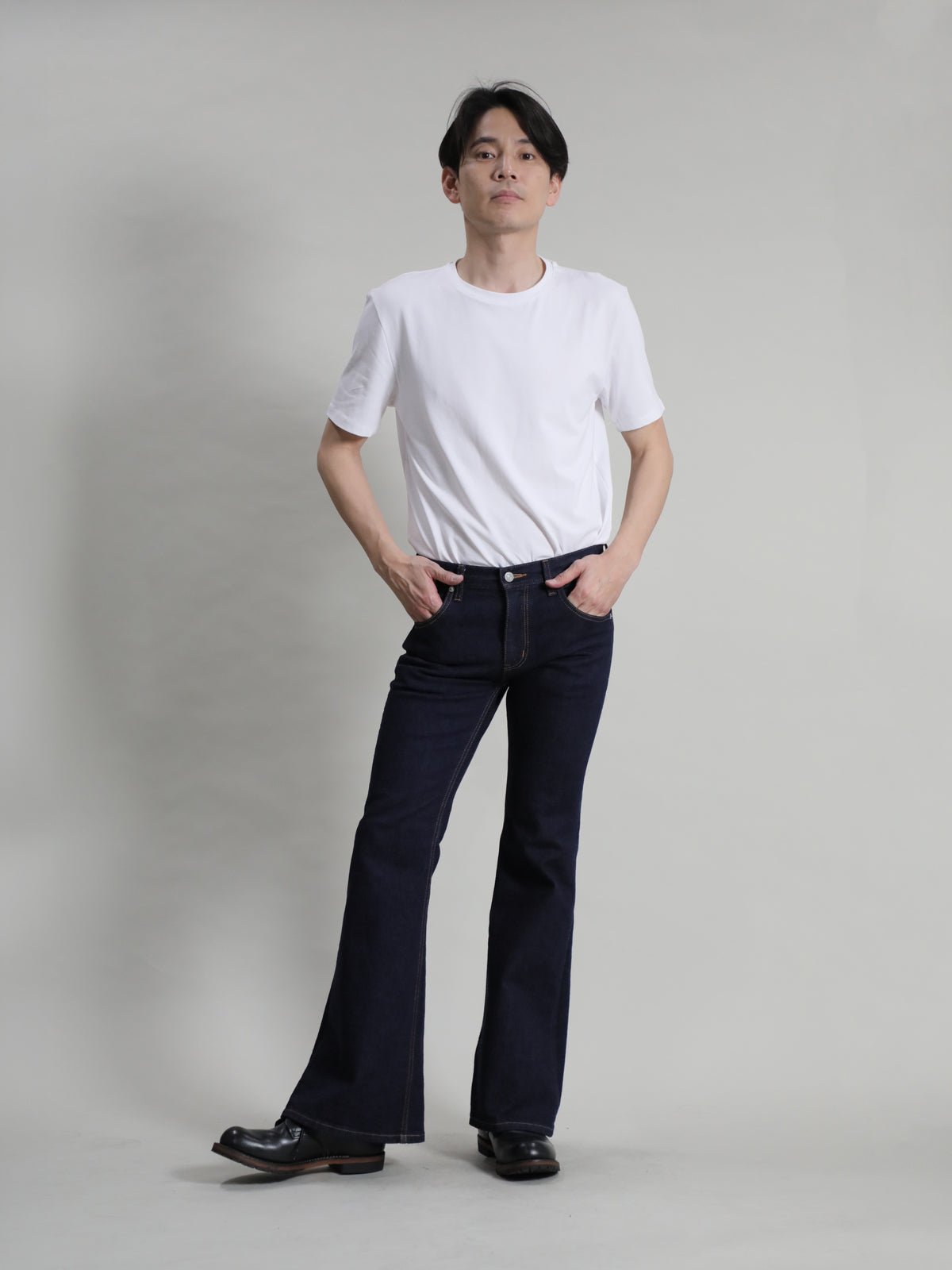 12.5oz Bell-bottom jeans, one-washed/unisex – BOBSON JEANS
