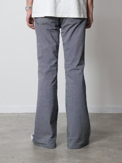 Patch Pocket Hickory Bell Bottom Jeans 1970s Revival Model One Wash Color/Unisex
