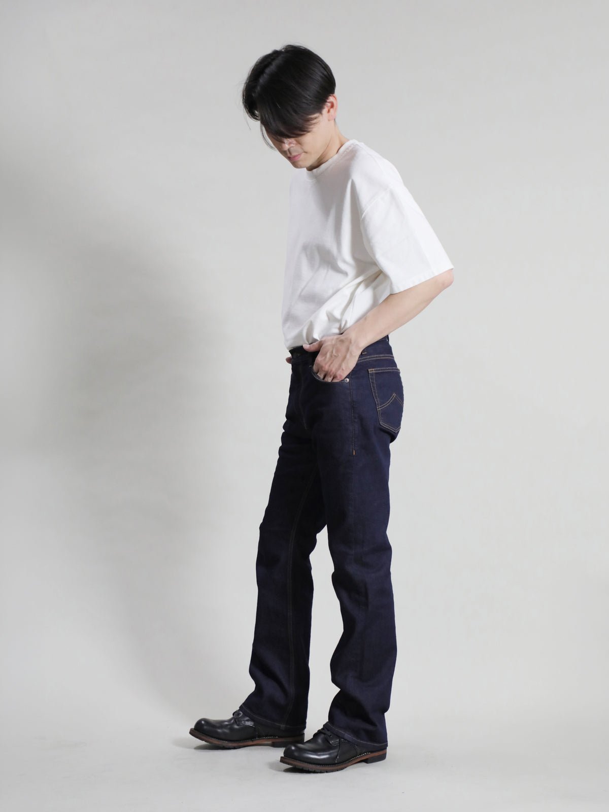 Patch Pocket Bell Bottom Jeans Type 550 Reproduction One Wash