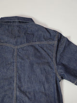 Men's One-Wash Military Denim All-in-One Short-Sleeve Overalls.