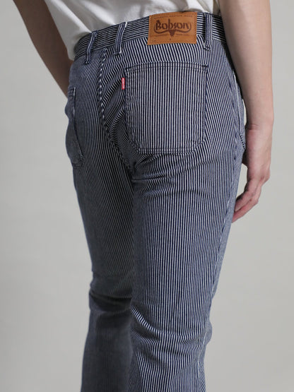 Patch Pocket Hickory Bell Bottom Jeans 1970s Revival Model One Wash Color/Unisex