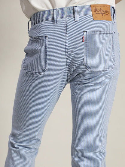 Patch Poke Hickory Bell Bottom Jeans 1970s Revival Model Bleach Color/Unisex