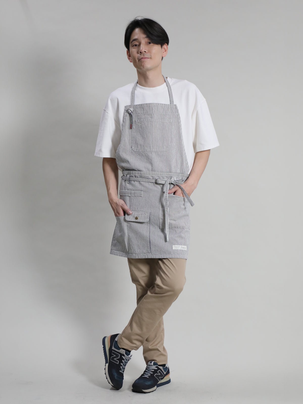 2WAY Denim Apron Zimbabwe Yarn x Okayama Weave Denim [10oz] Bleached Color/Indigo Color Unisex