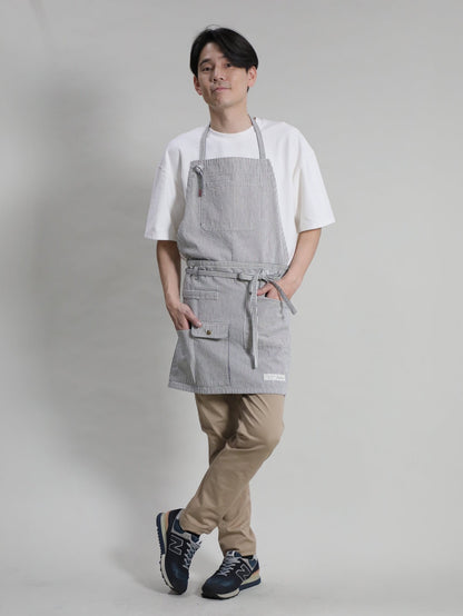 2WAY Denim Apron Zimbabwe Yarn x Okayama Weave Denim [10oz] Bleached Color/Indigo Color Unisex