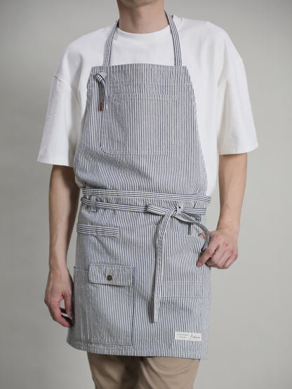 2WAY Denim Apron Zimbabwe Yarn x Okayama Weave Denim [10oz] Bleached Color/Indigo Color Unisex