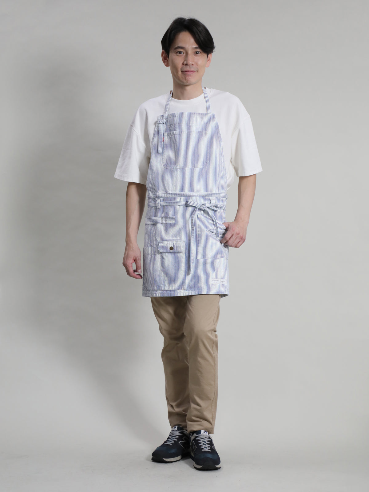 2WAY Denim Apron Zimbabwe Yarn x Okayama Weave Denim [10oz] Bleached Color/Indigo Color Unisex