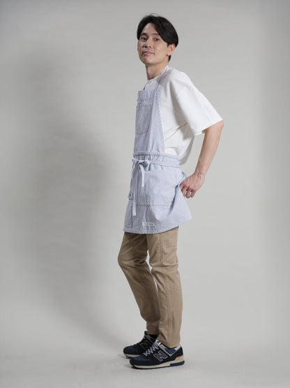 2WAY Denim Apron Zimbabwe Yarn x Okayama Weave Denim [10oz] Bleached Color/Indigo Color Unisex