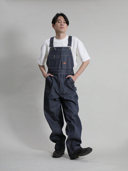 B-1969-XX-O Rigid Denim Overalls made with Selvedge Denim from Okayama