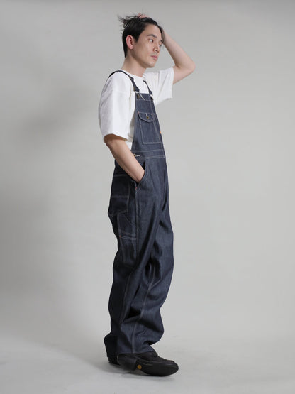 B-1969-XX-O Rigid Denim Overalls made with Selvedge Denim from Okayama