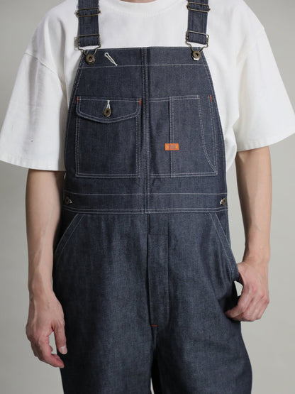 B-1969-XX-O Rigid Denim Overalls made with Selvedge Denim from Okayama