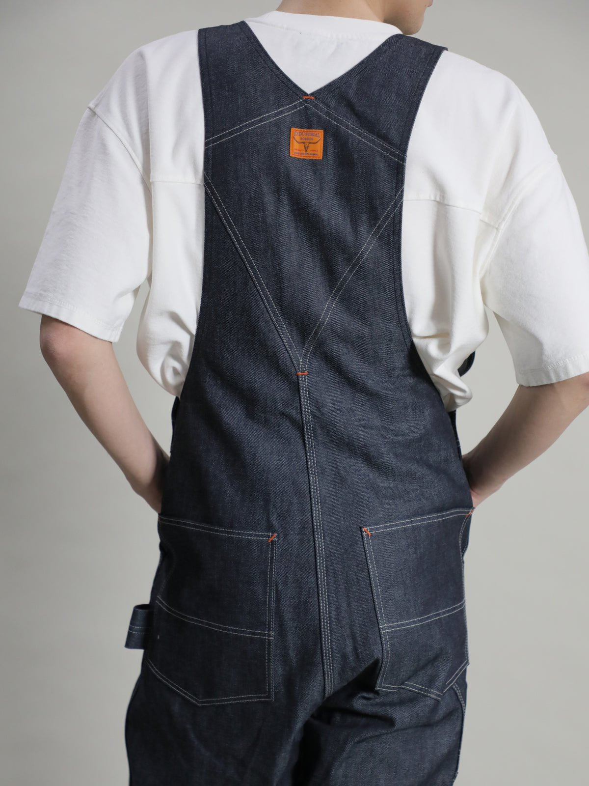 B-1969-XX-O Rigid Denim Overalls made with Selvedge Denim from Okayama