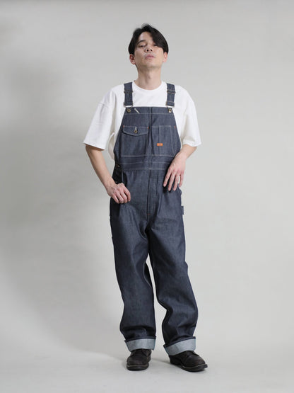 B-1969-XX-O Rigid Denim Overalls made with Selvedge Denim from Okayama