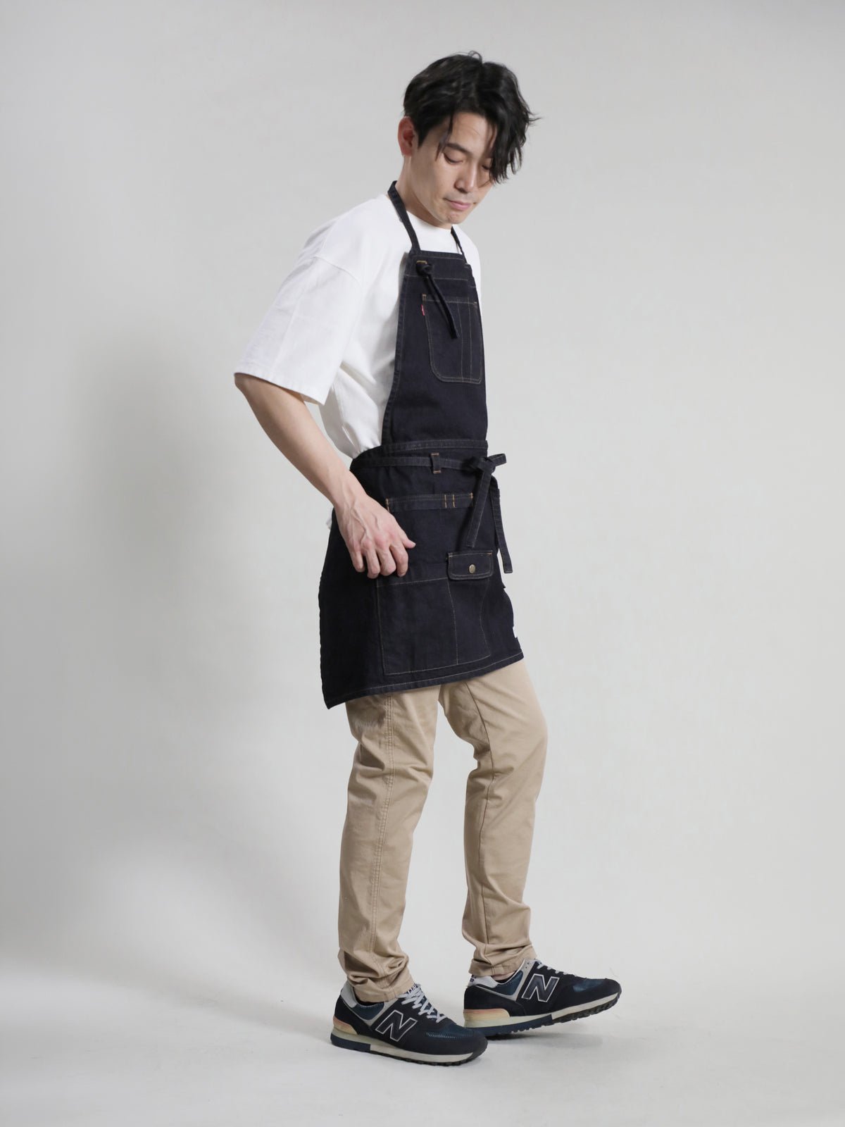 2WAY Denim Apron Okayama Denim [12oz] Bleached Color/Indigo Color Unisex