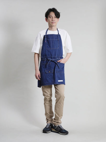 2WAY Denim Apron Okayama Denim [12oz] Bleached Color/Indigo Color Unisex