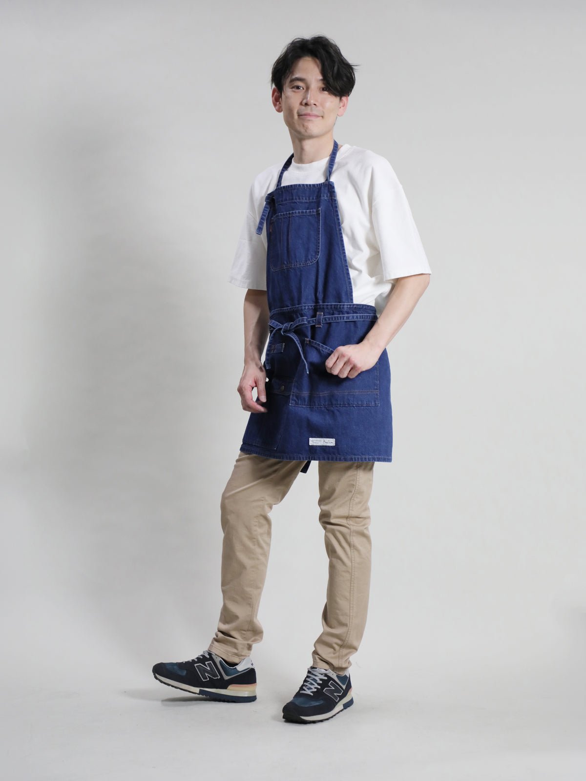 2WAY Denim Apron Okayama Denim [12oz] Bleached Color/Indigo Color Unisex
