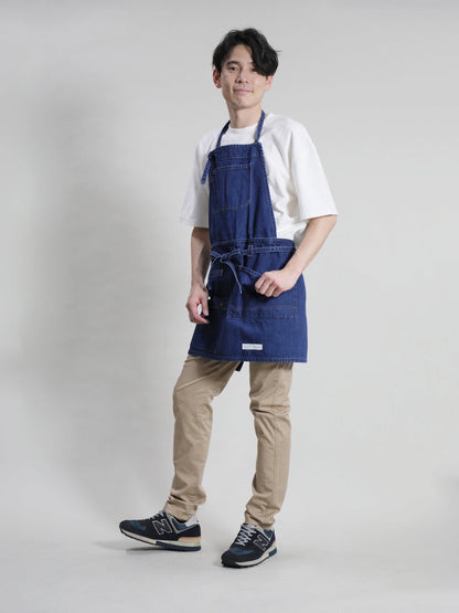 2WAY Denim Apron Okayama Denim [12oz] Bleached Color/Indigo Color Unisex