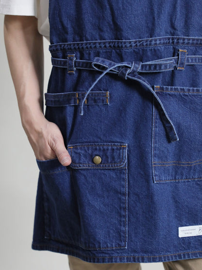 2WAY Denim Apron Okayama Denim [12oz] Bleached Color/Indigo Color Unisex