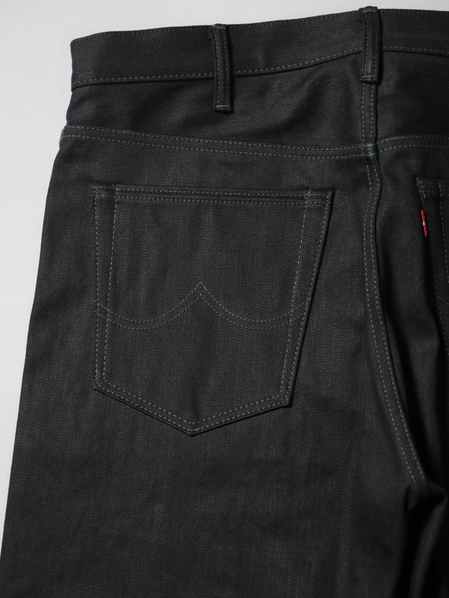 B-1969-XX-F-BK-004 【Okayama-made, vertically and horizontally black selvedge denim】Bell-bottom rigid BELL-BOTTOM BLACK SELVEDGE DENIM RIGID