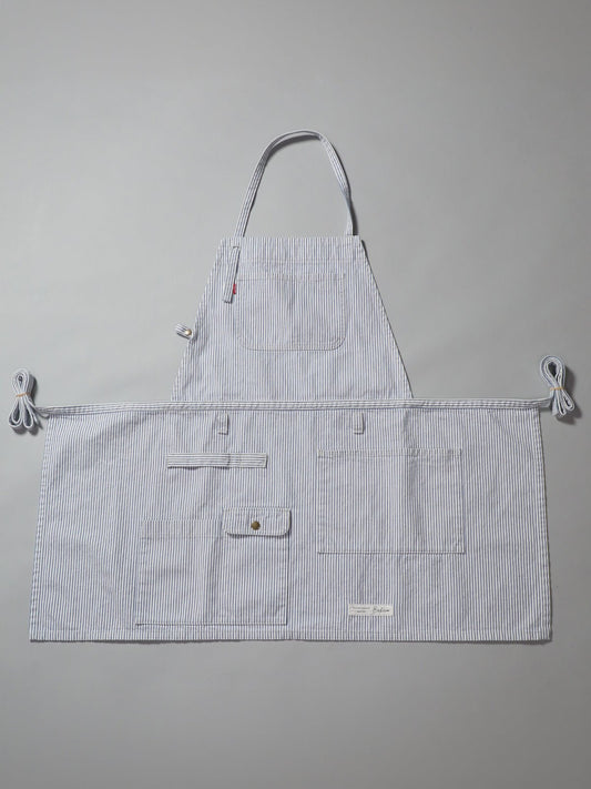 2WAY Denim Apron Zimbabwe Yarn x Okayama Weave Denim [10oz] Bleached Color/Indigo Color Unisex