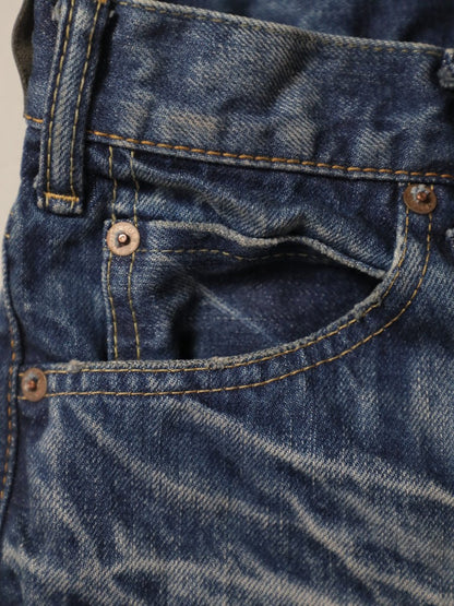 B-1969-XX-F-970 Used-Washed Flare Jeans made with Selvedge Denim from Okayama