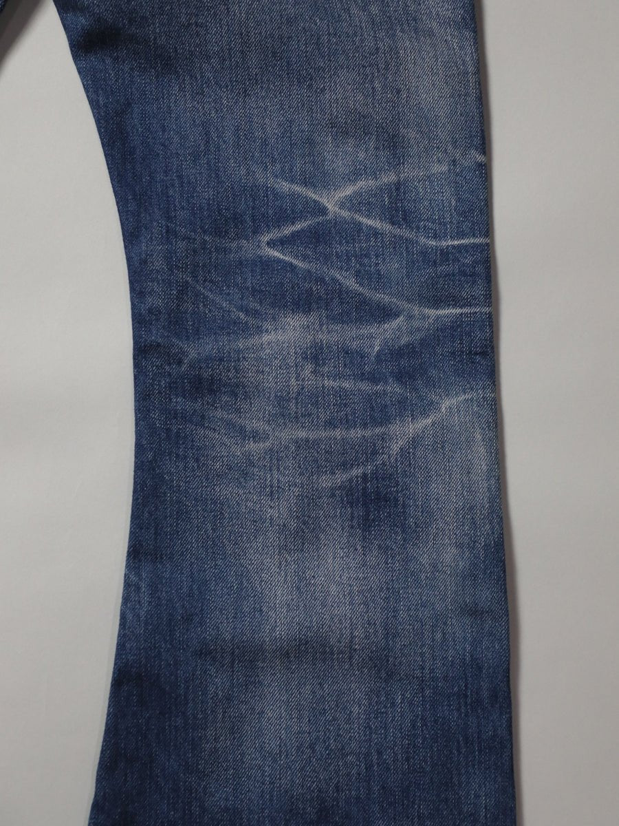 B-1969-XX-F-970 Used-Washed Flare Jeans made with Selvedge Denim from Okayama