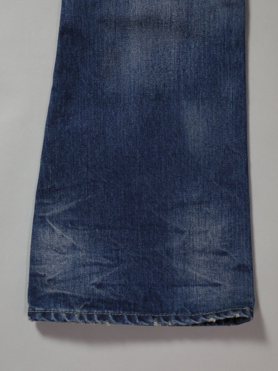 B-1969-XX-F-970 Used-Washed Flare Jeans made with Selvedge Denim from Okayama