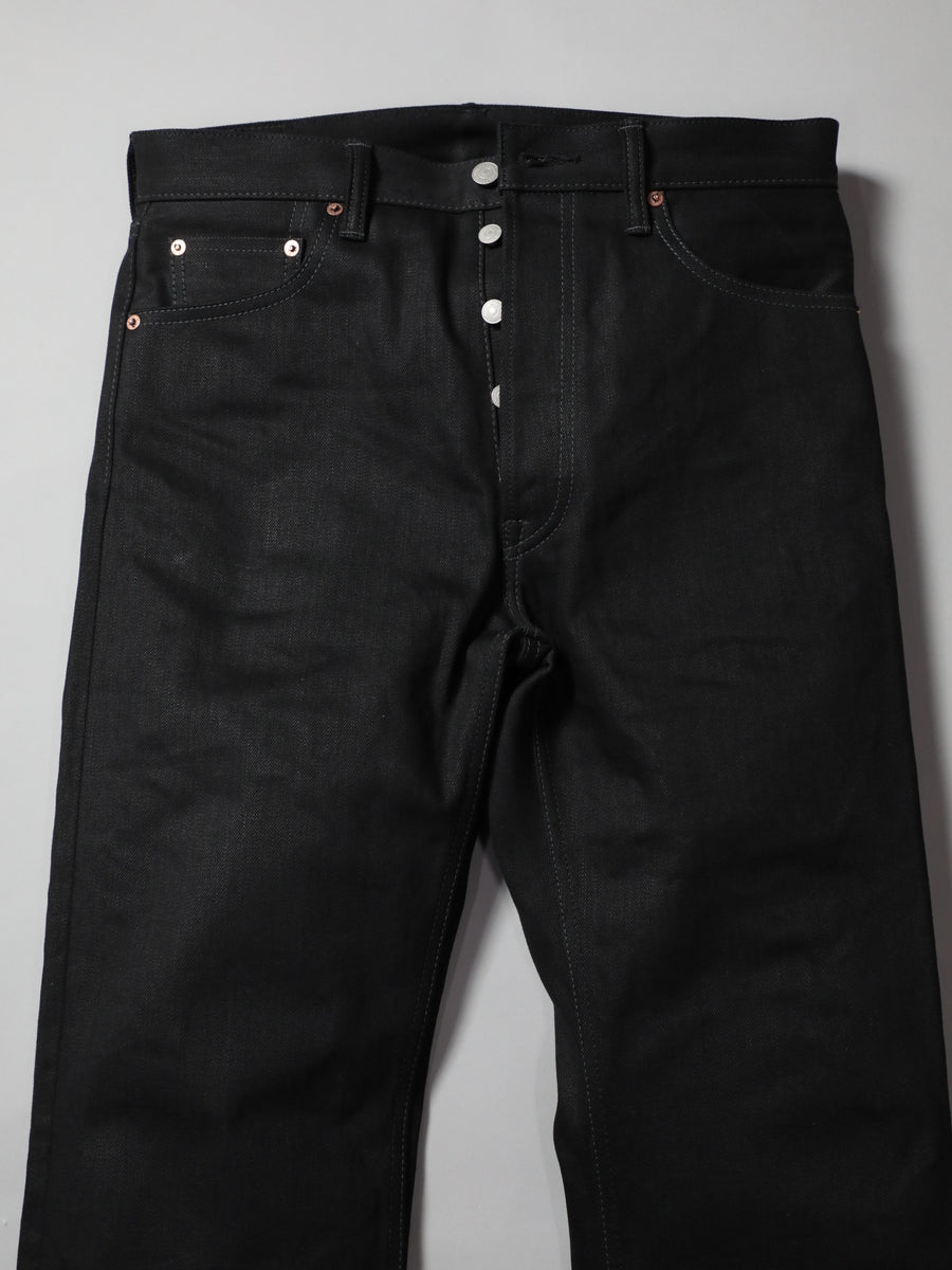 B-1969-XX-J-BK  Selvedge Black Denim Straight Jeans