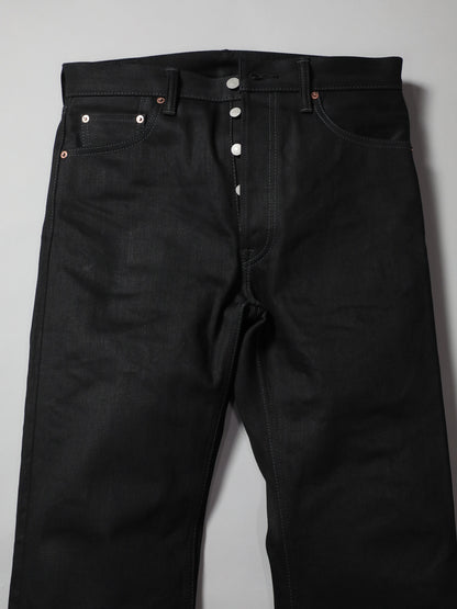 B-1969-XX-J-BK  Selvedge Black Denim Straight Jeans
