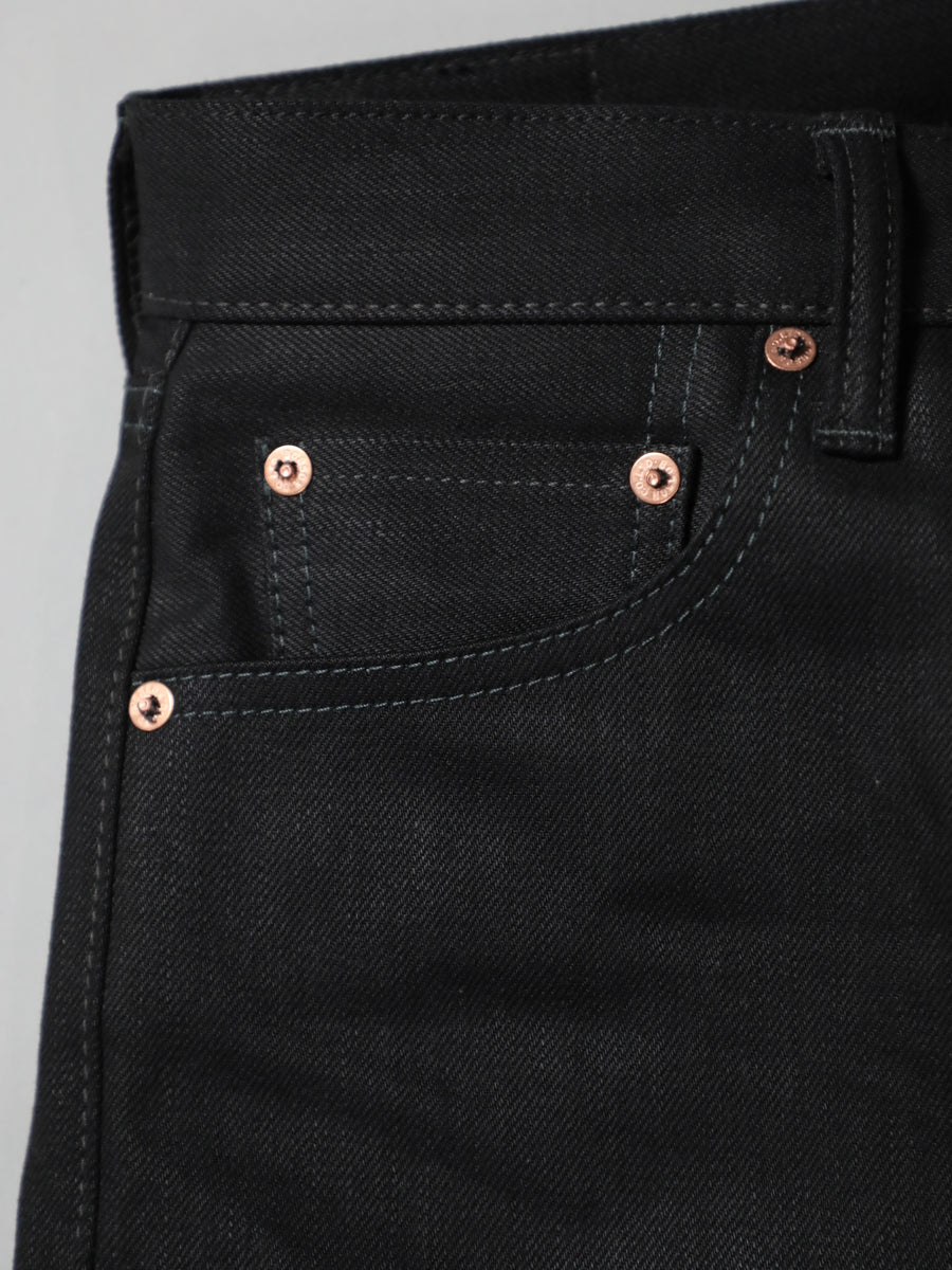 B-1969-XX-J-BK  Selvedge Black Denim Straight Jeans