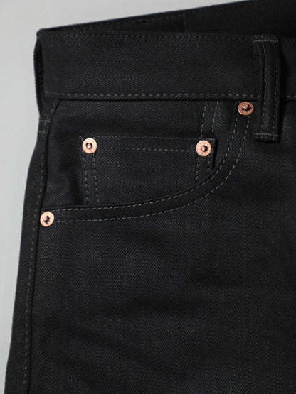 B-1969-XX-J-BK  Selvedge Black Denim Straight Jeans