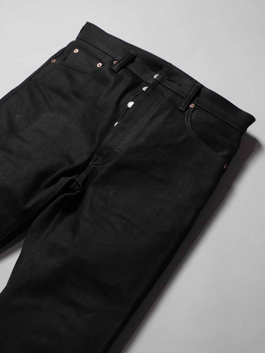 B-1969-XX-J-BK  Selvedge Black Denim Straight Jeans