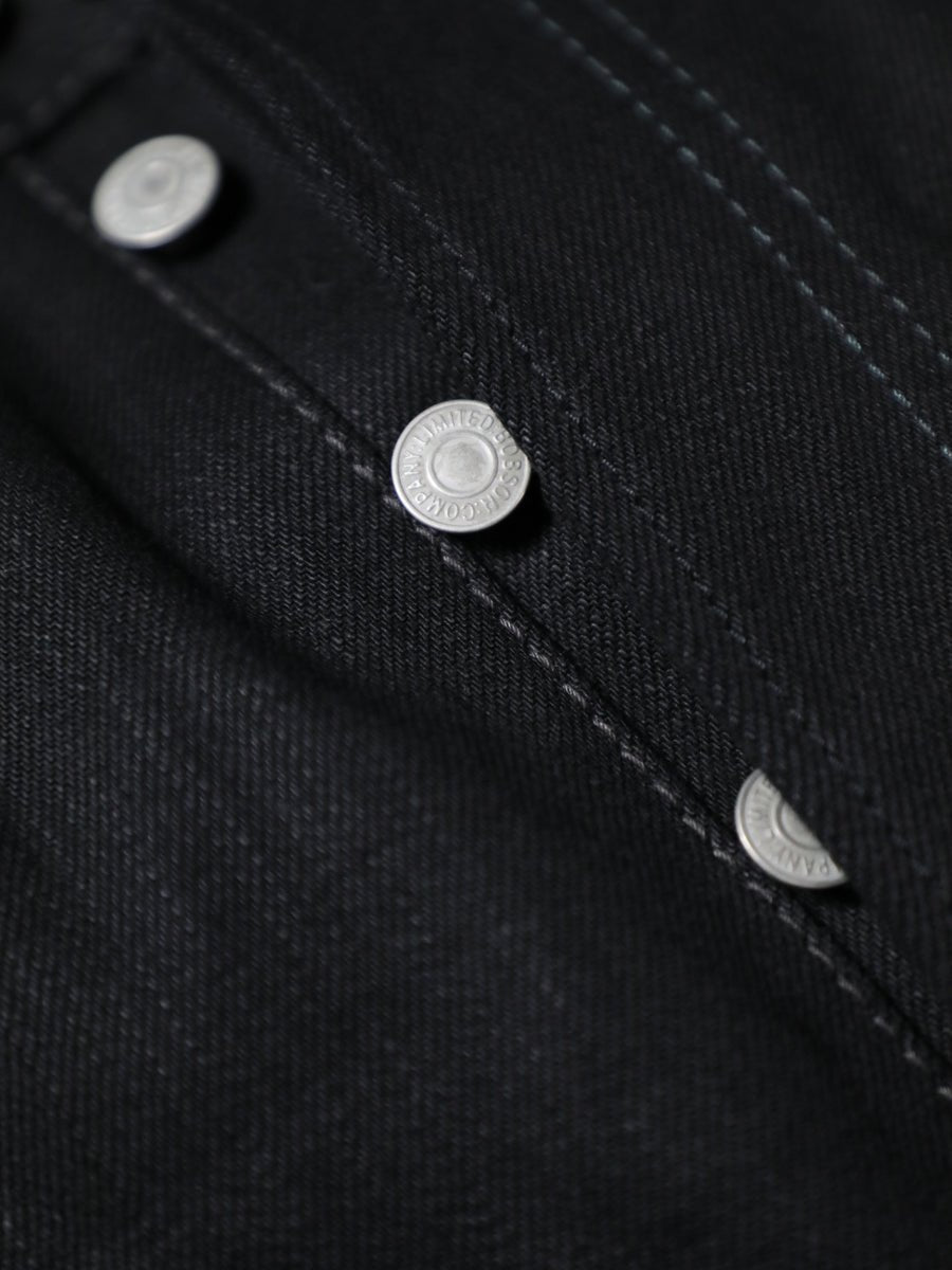 B-1969-XX-J-BK  Selvedge Black Denim Straight Jeans
