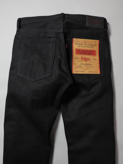 B-1969-XX-J-BK  Selvedge Black Denim Straight Jeans