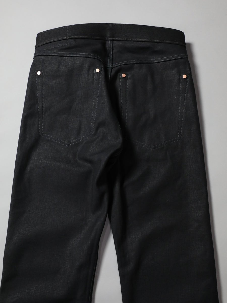 B-1969-XX-J-BK  Selvedge Black Denim Straight Jeans