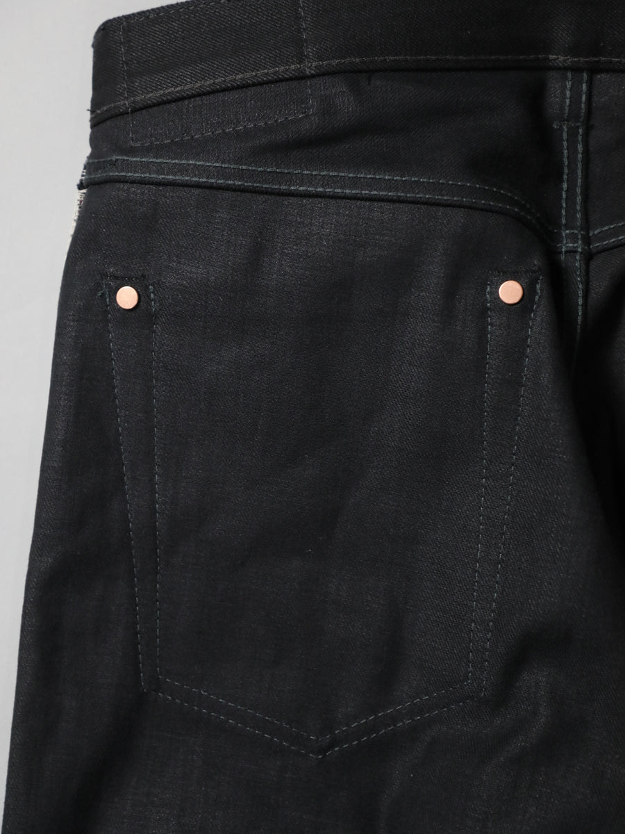 B-1969-XX-J-BK  Selvedge Black Denim Straight Jeans