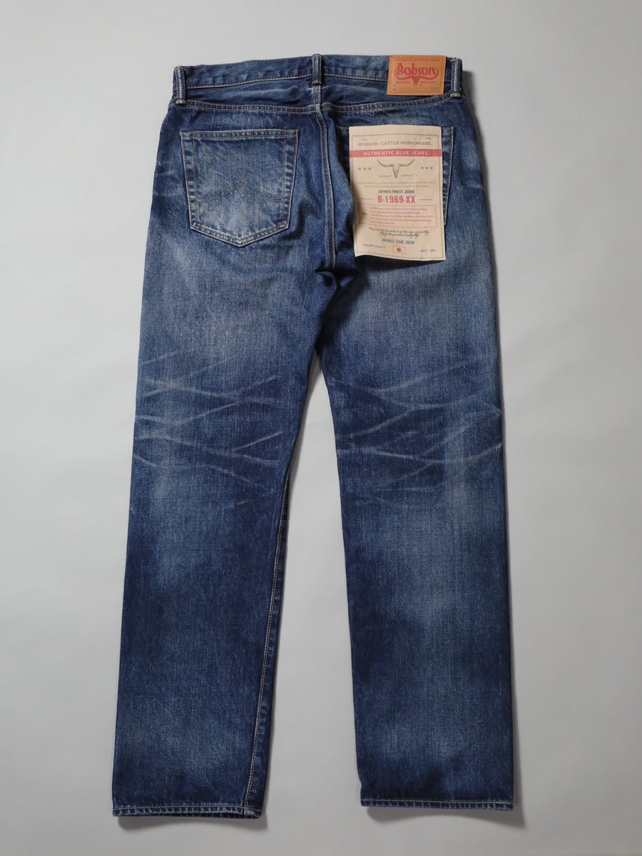 B-1969-XX-J-970 【Okayama-made Selvedge Denim】 Jeans, Used Wash, Straight Selvedge Denim usedwash