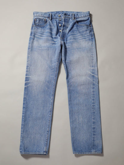 B-1969-XX-J-013 【Okayama-made Selvedge Denim】 Jeans, Bleach Wash, Straight Selvedge Denim usedwash